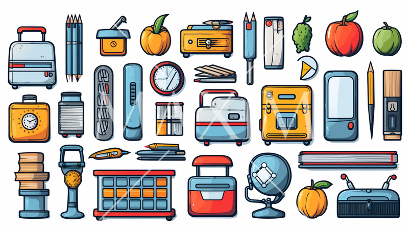 事務机周りの品々のアイコンのリファレンス