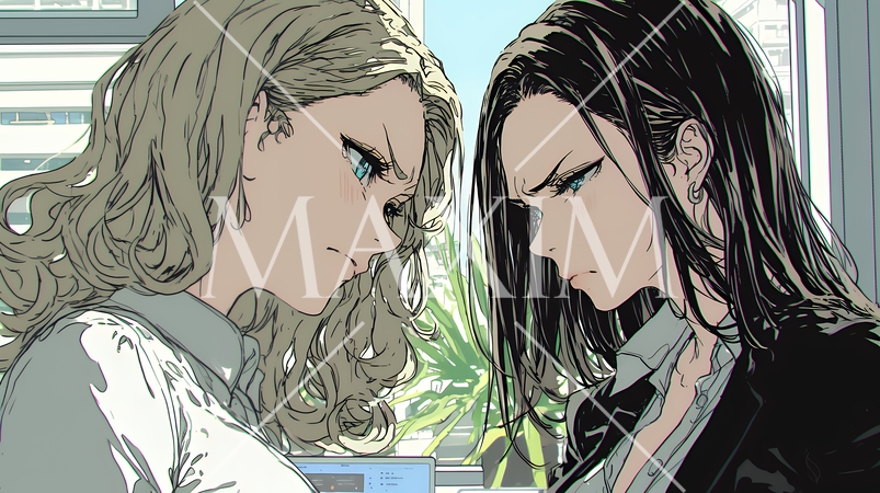 オフィスで言い争いをしているビジネスパーソン