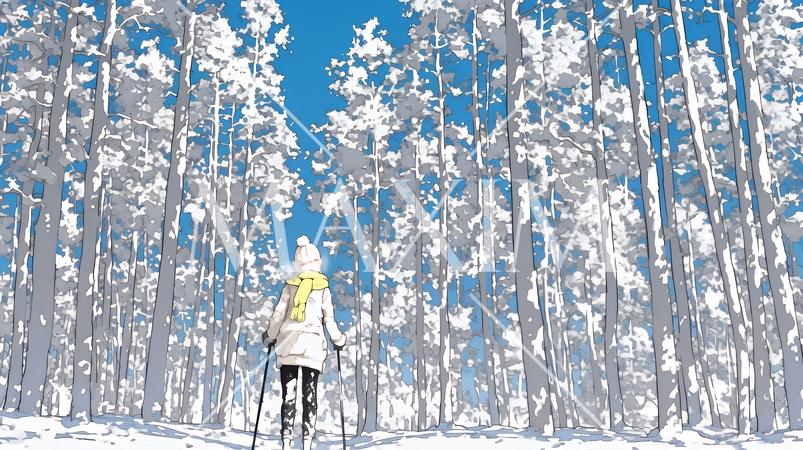 クロスカントリースキーをしている女性