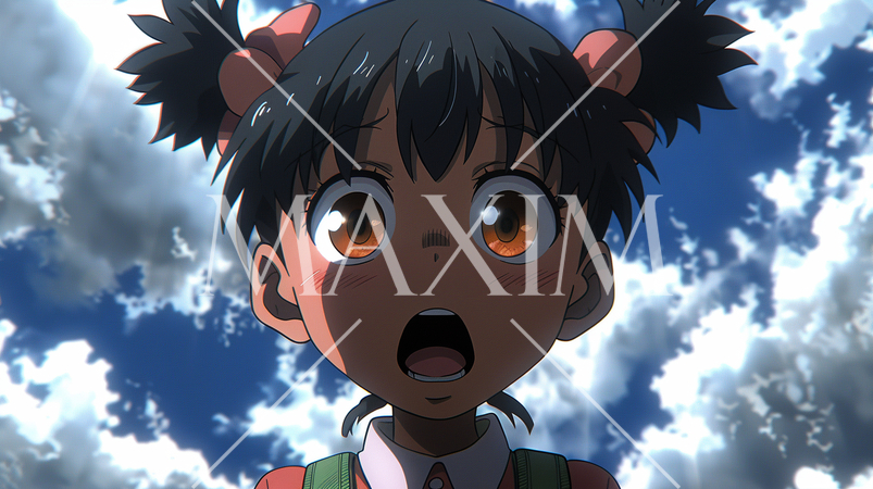 呆然と口を開けてあきれている少女