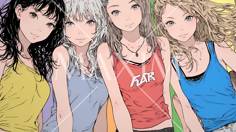 タンクトップを着た健康的な若い女性たち