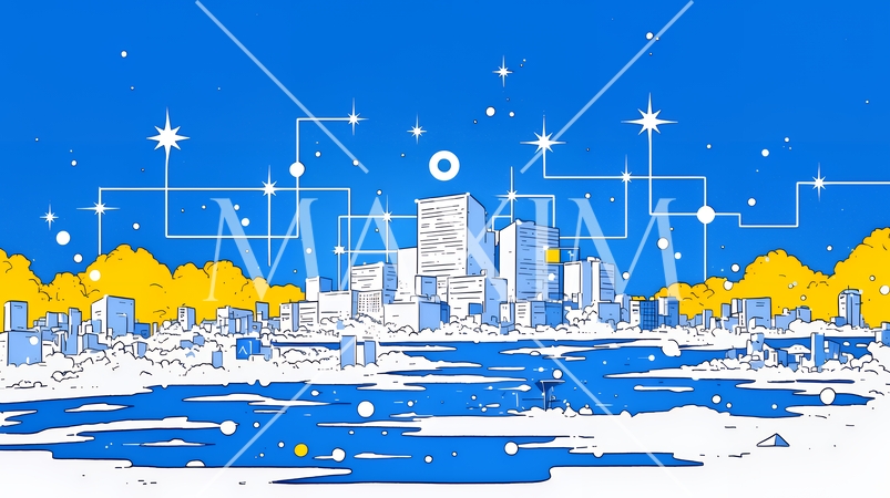 DX・AI・クラウドで進むデジタルトランスフォーメーション｜データネットワークのビジネスコンセプト