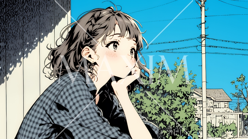 ため息をついている若い女性