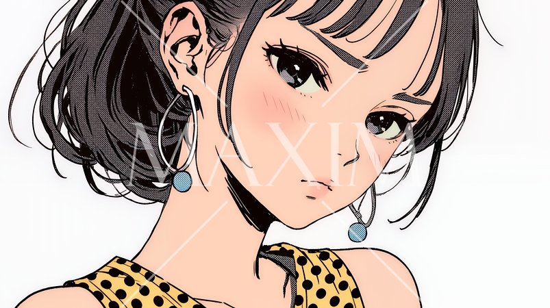 嫉妬の表情を浮かべる若い女性