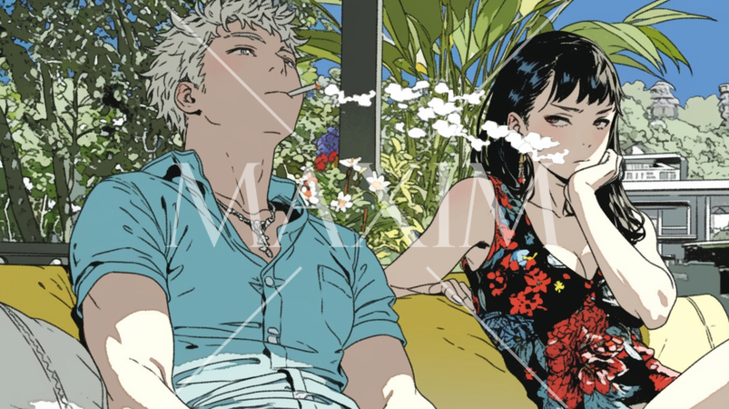 パートナーのたばこの煙を嫌がる若い女性