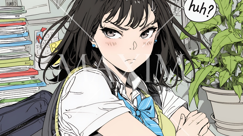 「はぁ？」と呆れた表情をしている女子高生