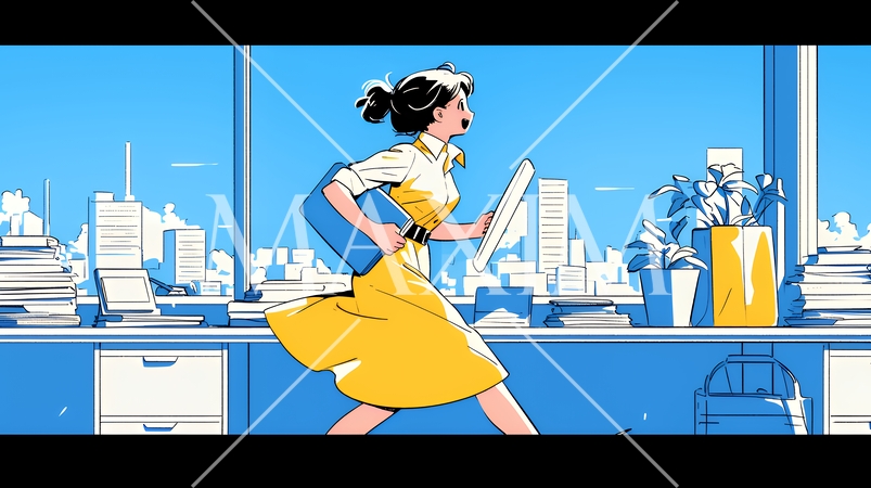 定時退社で帰宅を喜ぶ会社員｜ワークライフバランスと働き方改革のビジネスイメージ