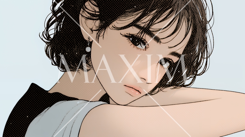 考え事をしている若い女性