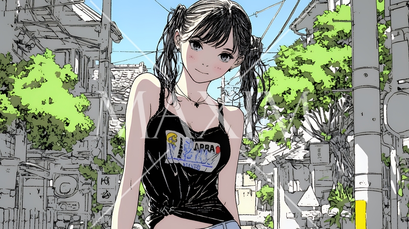 キャミソール姿の若い女性  /  Young Woman in a Camisole Top