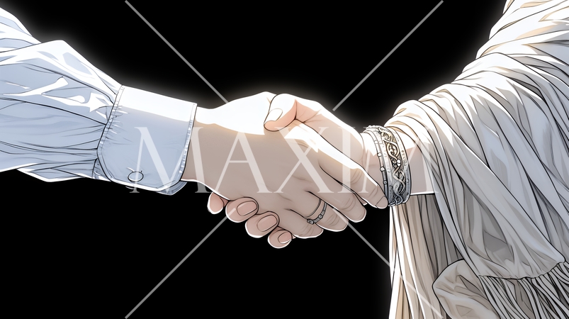 握手をしているビジネスパーソンたち