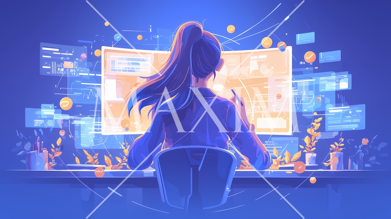 綿密なビジネス戦略を練っている女性