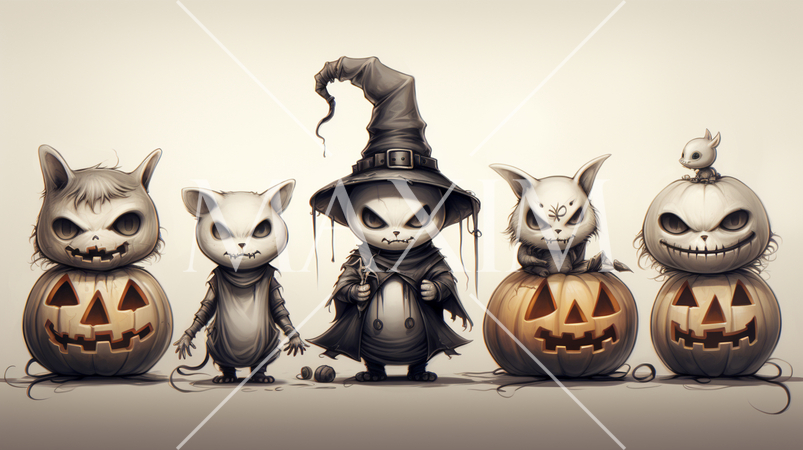 少し怖くてかわいらしいハロウィン用のイラスト