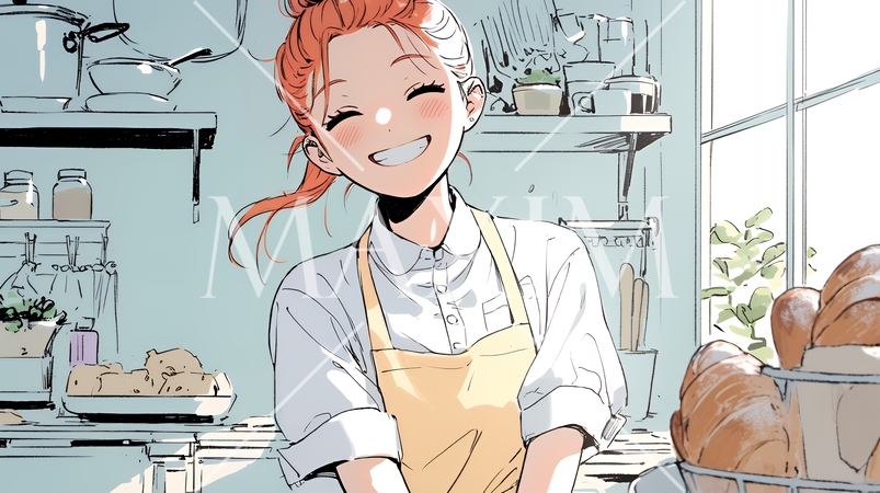 若い女性のパン屋さん