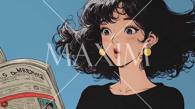 新聞を見て驚いている女性