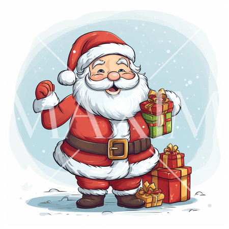 プレゼントを配るサンタクロース
