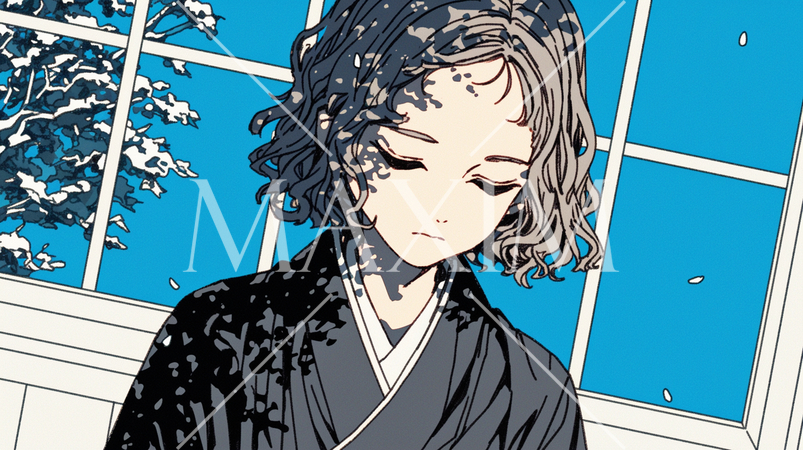 喪服を着た若い女性