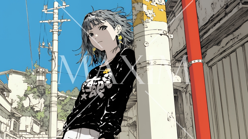 誰かを尾行している女性（ストーカー？）