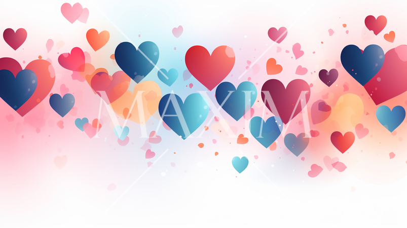 ハートがいっぱいのコピースペースのある背景画像