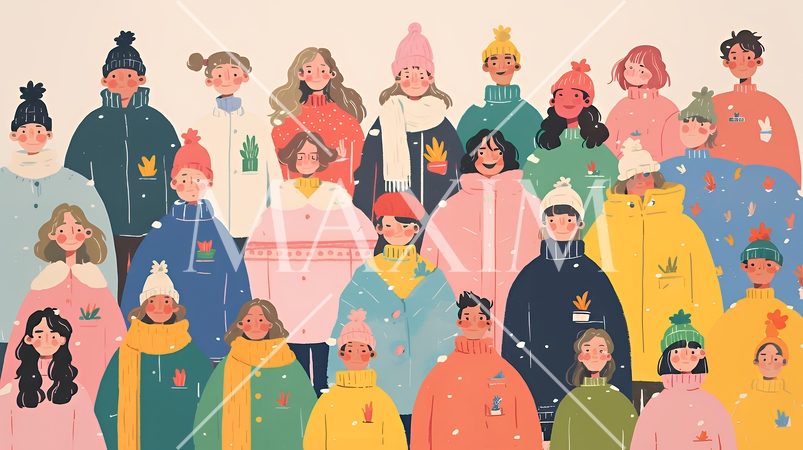 ダイバーシティ＆インクルージョン（多様性と包摂性）（シンプルな色使い）（POPな表現）