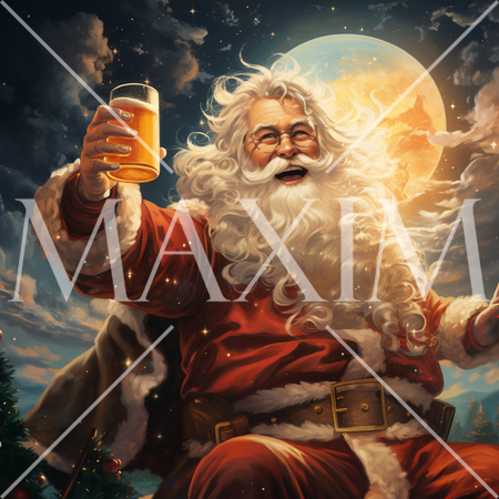 飲んだら乗るな／サンタクロースがお酒を持って橇に乗ろうとしている／飲酒運転禁止