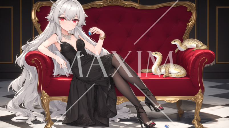 蛇足（足のある蛇）と仲良くしている少女