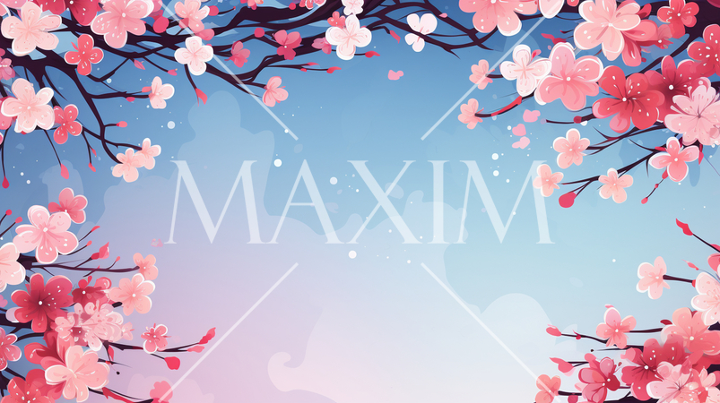 桜の花のフレーム背景