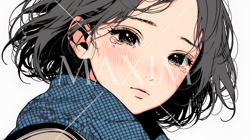 涙ぐむ若い女性