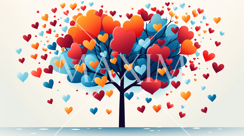 ハートがいっぱいの愛が実る木