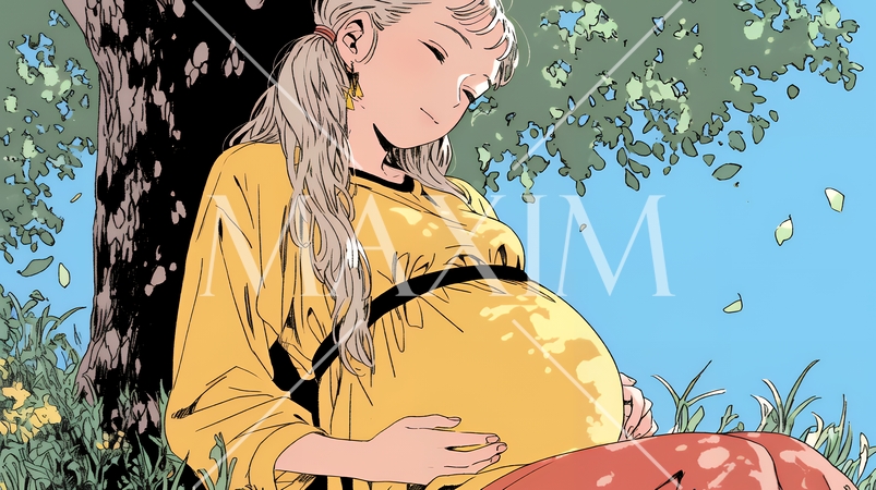 妊娠している若い女性