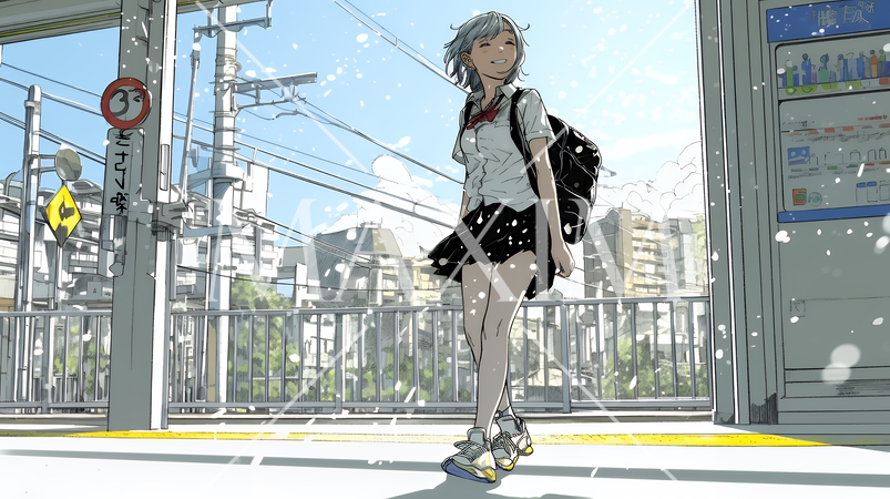 未来に向かって歩き出す女子高生