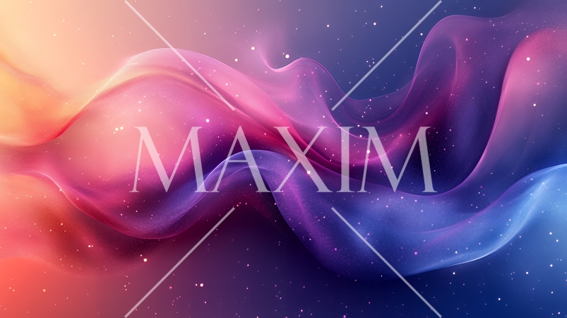 オーロラの夜空背景、宇宙に浮かぶ光の背景