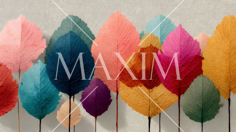 秋の紅葉の葉のフラットな背景画像