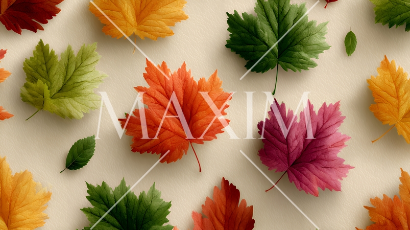 秋の紅葉の葉のフラットな背景画像