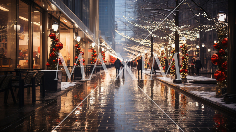 ホワイトクリスマスの街角