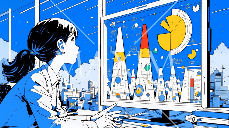 スキルアップで成長するビジネスパーソン｜自己研鑽とキャリア開発のコンセプトイラスト