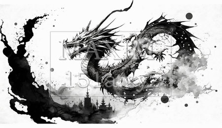 龍の水彩画
