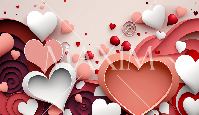 ハートがいっぱいのコピースペースのあるカラフルな背景