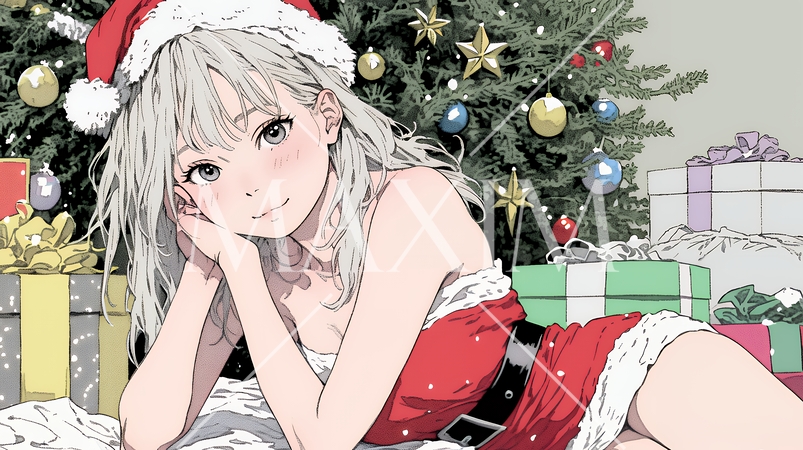 女性のサンタクロース（サンタのコスプレイヤー）