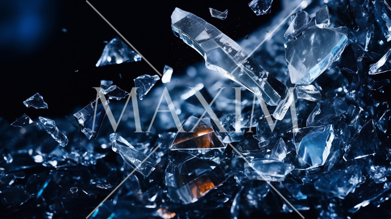 ガラスが割れて飛び散っている背景画像：精緻CG画像