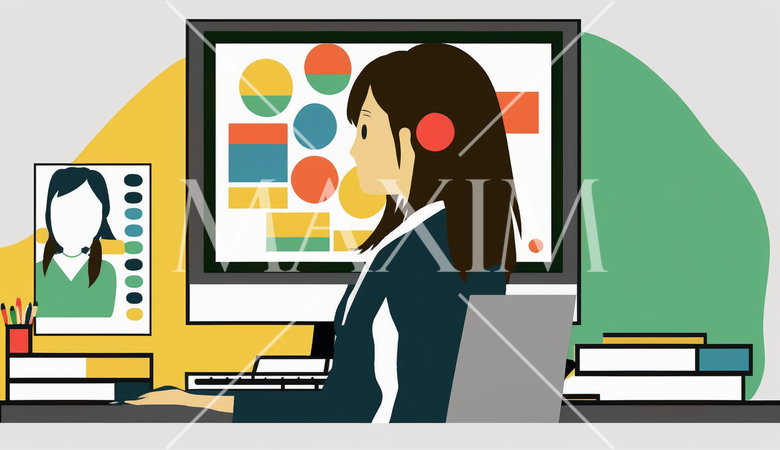 ビデオ会議：遠隔会議、オンラインコラボレーション。