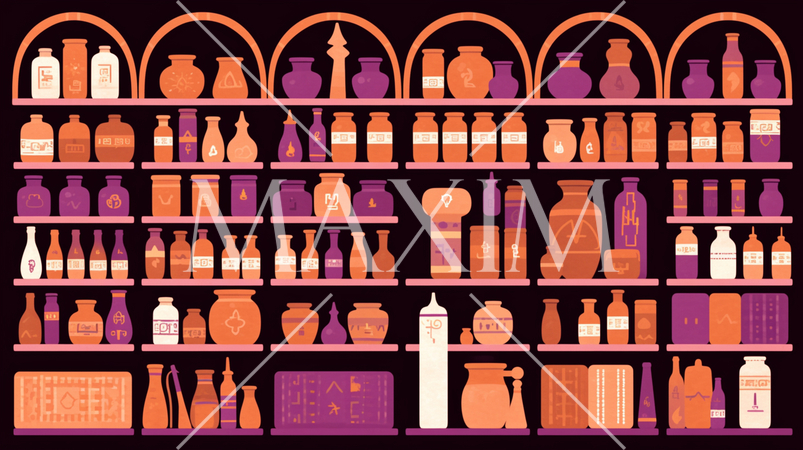 薬品・化粧品が並んでいる棚