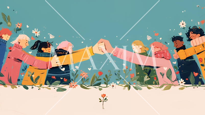 ダイバーシティ＆インクルージョン（多様性と包摂性）（シンプルな色使い）（POPな表現）