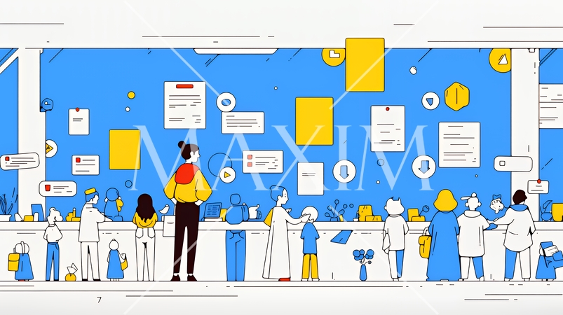 人材育成と社員研修のビジネスコンセプト｜学び成長するビジネスパーソンのイラスト素材