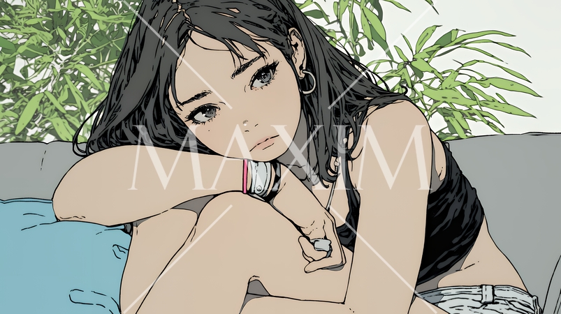 腹痛（生理痛）に苦しむ若い女性