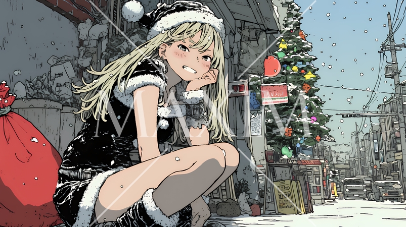 女性のサンタクロース（サンタのコスプレイヤー）