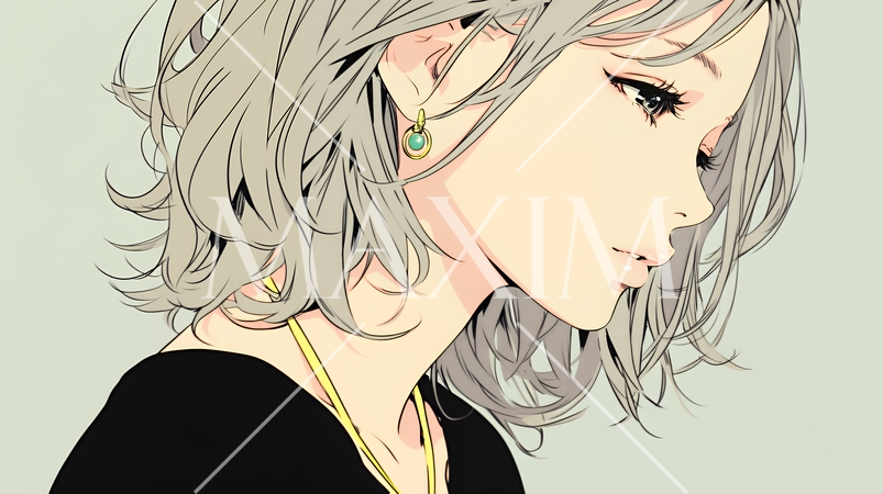 口笛を吹いている若い女性