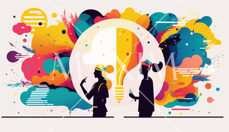 クリエイティブブレインストーミング：アーティスト、デザイナー、クリエイターのアイデア出し合い。4