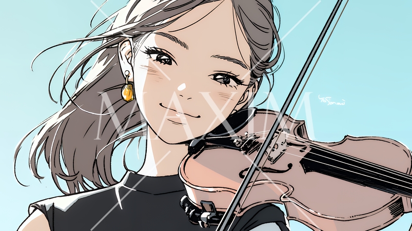バイオリンを弾いている女性