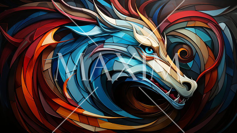 龍のキュービズム的な表現