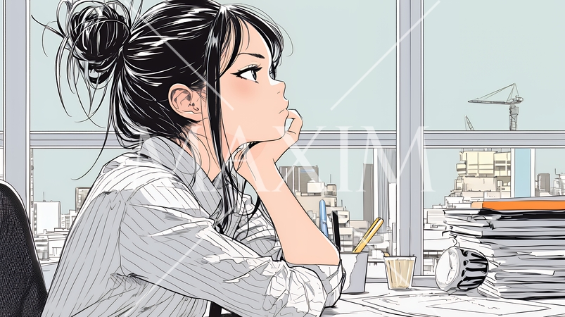 迷いに囚われ、決断できないビジネスウーマン